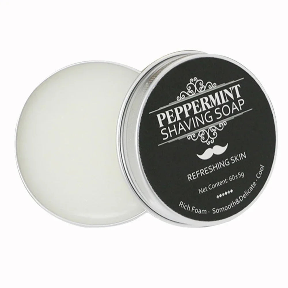 Handmade Smooth Texture Ear Shaving Soap Bar - Organic Foam Shaving Cream for Men Face Freshness and Cleanliness Maintainer